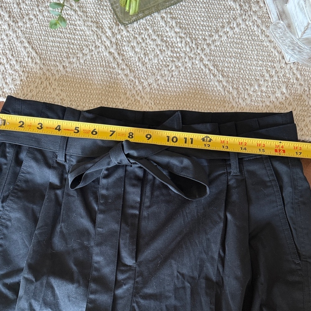 NWT J. Crew NWT Cotton Black  Pants Self-Tie Belt Sewn-In Pleats at Waist SZ 14 - Picture 12 of 15